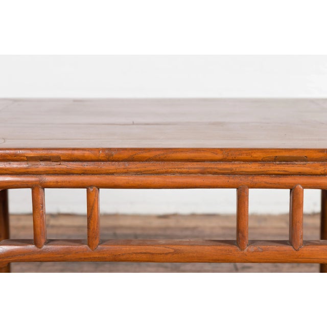 1900s Antique Square Elmwood Coffee Table For Sale - Image 9 of 12