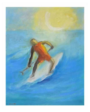 Roberto Cuccaro, The Fisherman, Original Oil on Canvas, 2000s