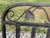 1940s Salterini Mt. Vernon Wrought Iron Wheel Chair Chaise Lounge With Matching Ottoman, 2 Pieces For Sale - Image 10 of 12