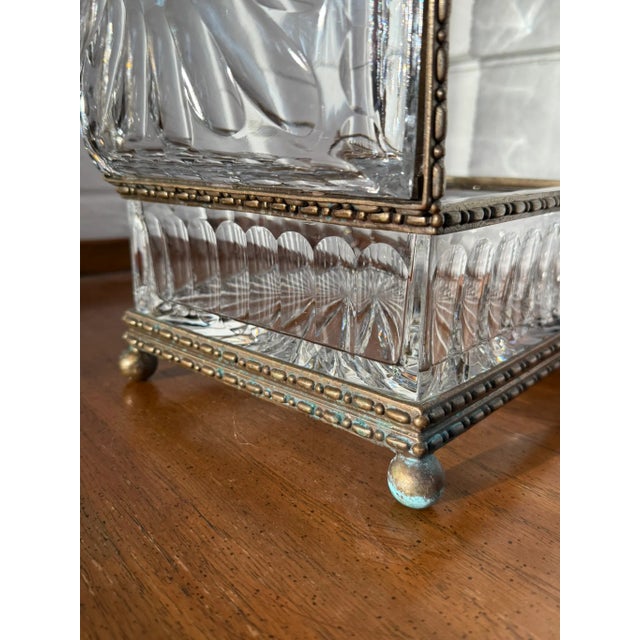 1960s Castilian Lead Crystal - Extra Large - Hinged Gilt Bronze Box - Casket - Jewelry Box For Sale - Image 12 of 12