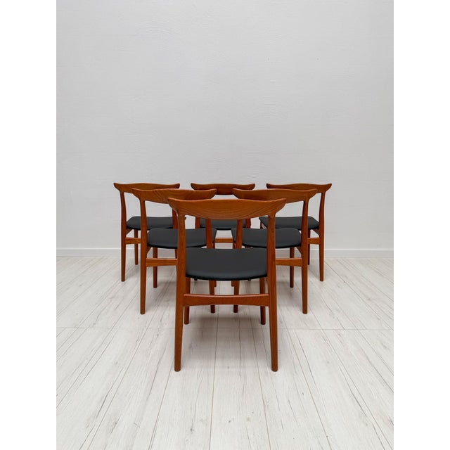 1960s Mid-Century Danish Teak Model 112 Dining Chairs by Erik Wørts for Vamo Sønderborg, 1960s, Set of 6 For Sale - Image 5 of 14