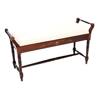 Antique English Victorian Bench, 1880s For Sale