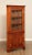High Quality American Made Solid Black Cherry Corner Cupboard with Glazed Door Opening to Lighted Bookcase Interior Over...