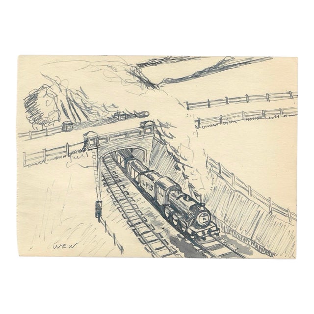 1940s William Wood Railroad Painting For Sale