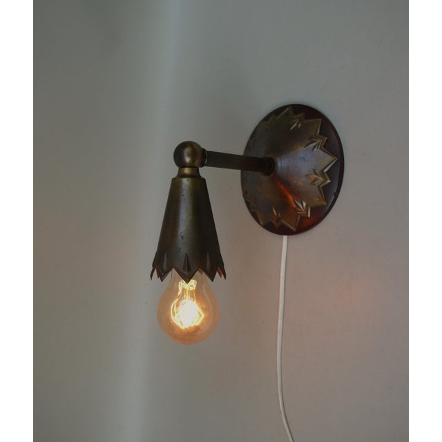 Art Nouveau Brass Wall Lights in the style of Dagobert Peche, Austria, 1890s, Set of 2 For Sale - Image 15 of 18