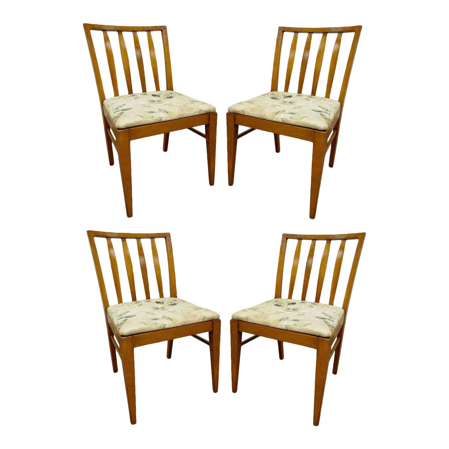 4 Vintage Mid Century Modern Maple Slat Back Dining Chairs Paul McCobb