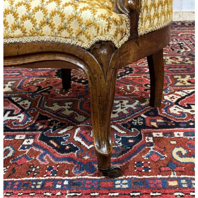 19th Century Napoleon III Walnut Armchair For Sale - Image 3 of 15