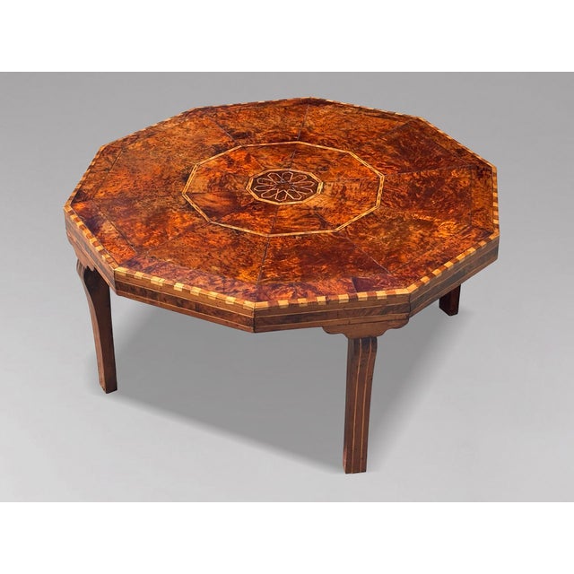 19th Century Octagonal Burr Yew Wood Coffee Table, 1880s For Sale - Image 11 of 11