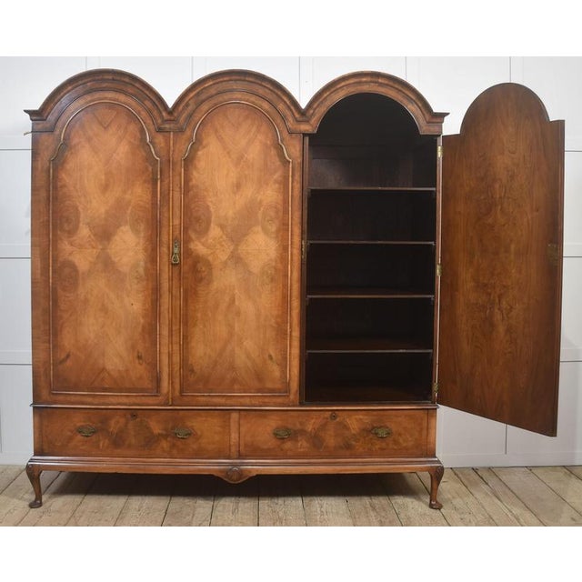 Antique Walnut Triple Wardrobe, 1890s For Sale - Image 6 of 14