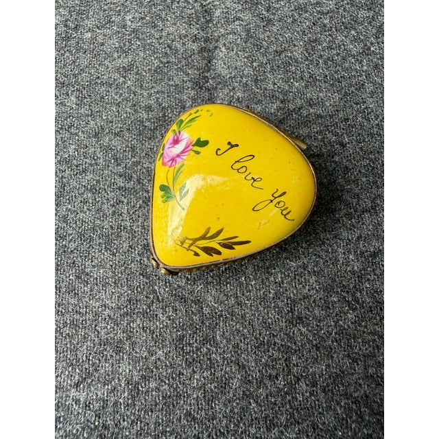 1980s French Limoges I Love You Heart Trinket Box For Sale - Image 9 of 18