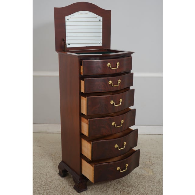 Traditional Thomasville Mahogany Lingerie Chest W. Flip Open Mirror For Sale - Image 3 of 15