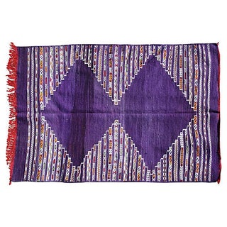 Moroccan Berber Kilim Rug - 5'7'' x 4'7'' For Sale