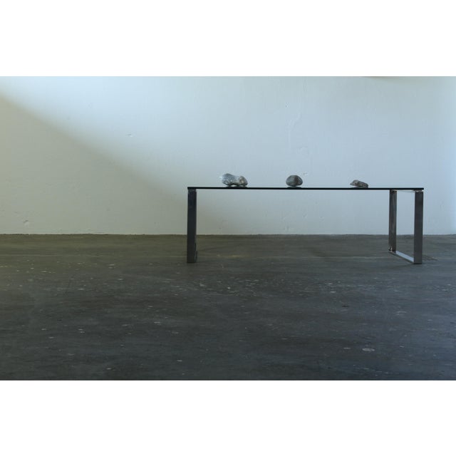 Modern Minimalist Danish Coffee Table in Glass and Polished Chrome, 1990s For Sale - Image 13 of 18