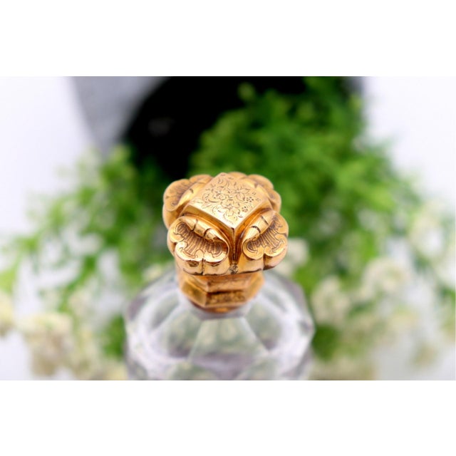 Perfume Bottle, Made of Glass and 15k Gold For Sale - Image 3 of 8