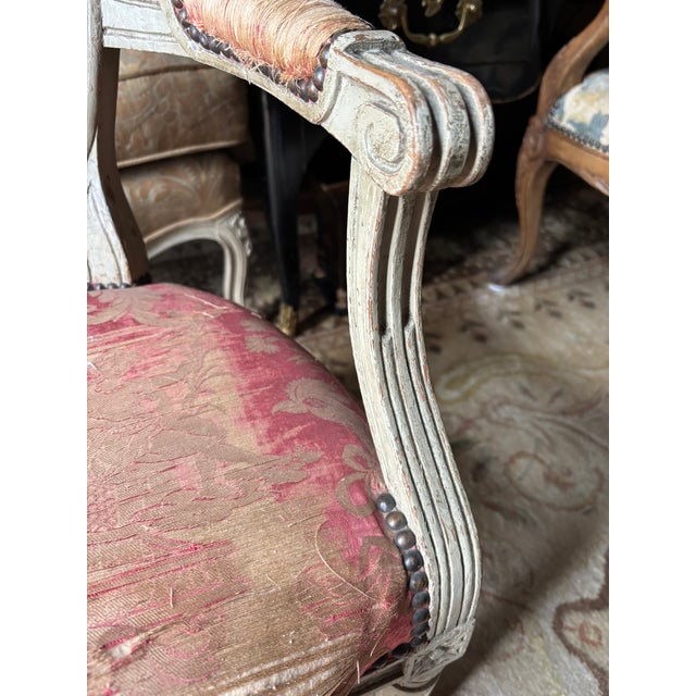 French Antique Louis XVI Fauteuil or Armchair For Sale - Image 3 of 13