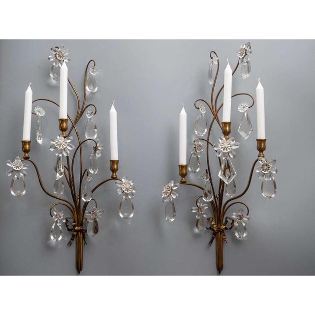 Gold 19th Century Candle Wall Lamps, Set of 2 For Sale - Image 8 of 9