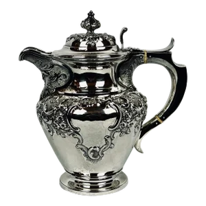 Repoussé Coffee Pot Made in Edinburgh, Scotland by James & William Marshall-1843