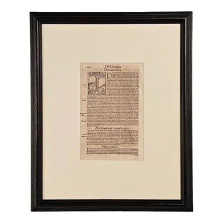 Illustrated Page From a Treatise, Germany Circa 1700 For Sale