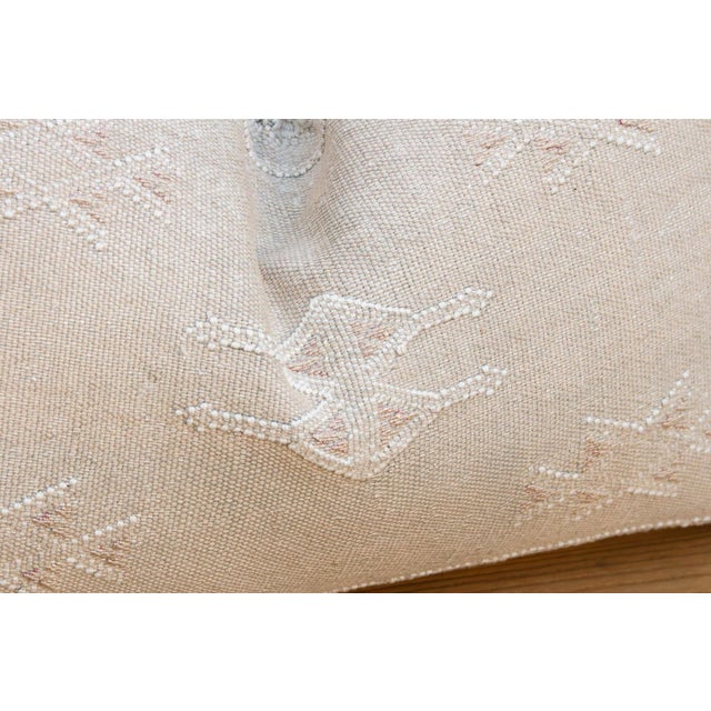Textile Ivory Star Cluster Lumbar Moroccan Silk Pillow For Sale - Image 7 of 10