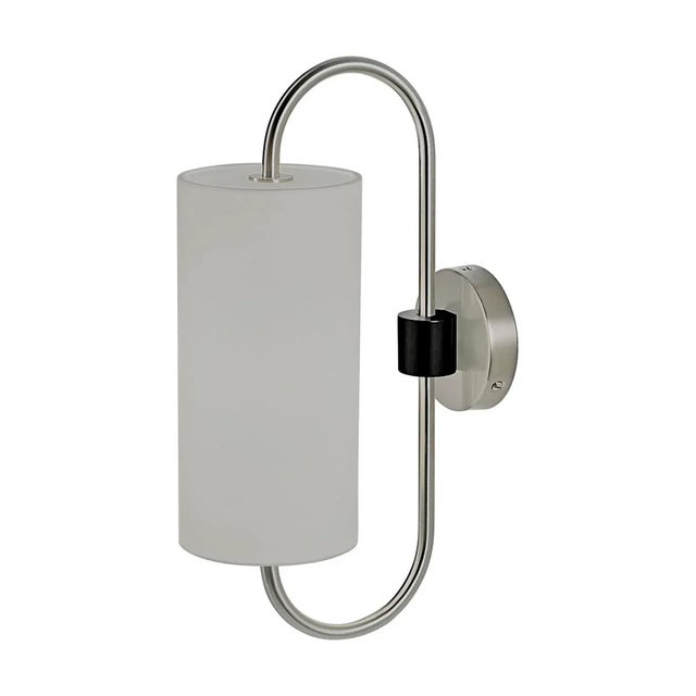 Brushed Nickel With Satin Black Wall Light For Sale - Image 4 of 4
