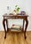 1920s Spanish Revival Inlaid Walnut Parlor Side Table With Hand-Carved Notched Rim For Sale - Image 10 of 10
