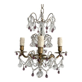 Petite French Crystal Chandelier For Sale