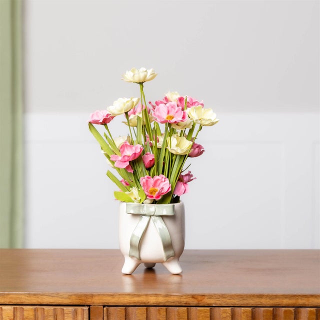 Rustic Decorative Bow Scultped Container (Set of 4) For Sale - Image 3 of 4
