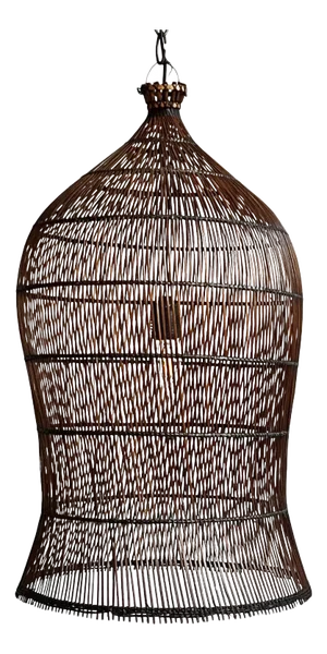 Auburn Wicker Fish Basket Pendant Light Small