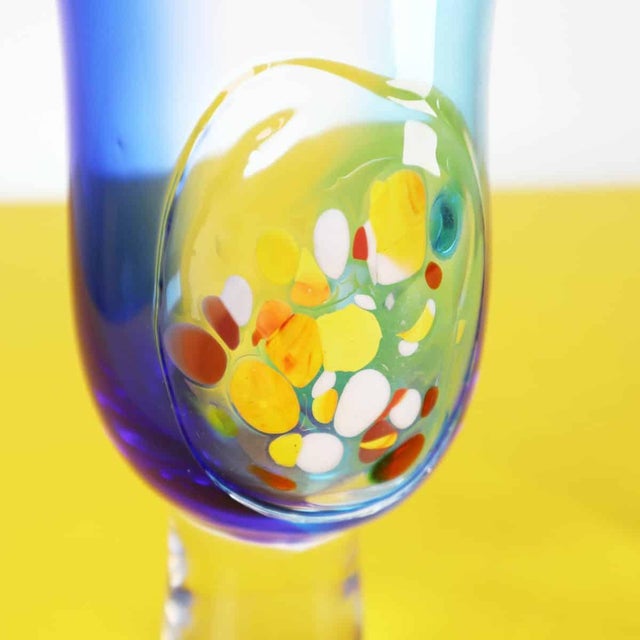 Pair of large Murano glass goblets by Ventura Height: 22.5 Width: 9 Depth: 8.5 This piece is attributed to the mentioned...