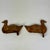 A pair of large vintage carnival/fairground metal duck shooting targets with a lovely yellowish patina. Though a somewhat...