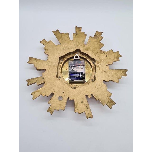 Electrica Sunburst Wall Clock, 1960s For Sale - Image 9 of 11