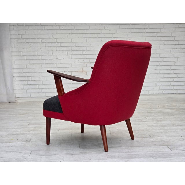Danish Armchair in Furniture Wool, 1960s For Sale - Image 6 of 18
