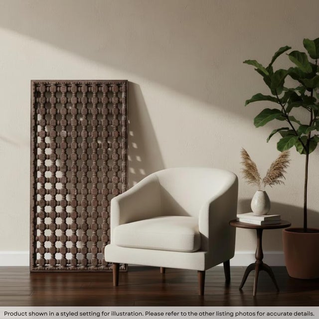 Dimensions: 31.5" W x 2" D x 56" H This piece is an old architectural element and is handcrafted by artisans using basic...