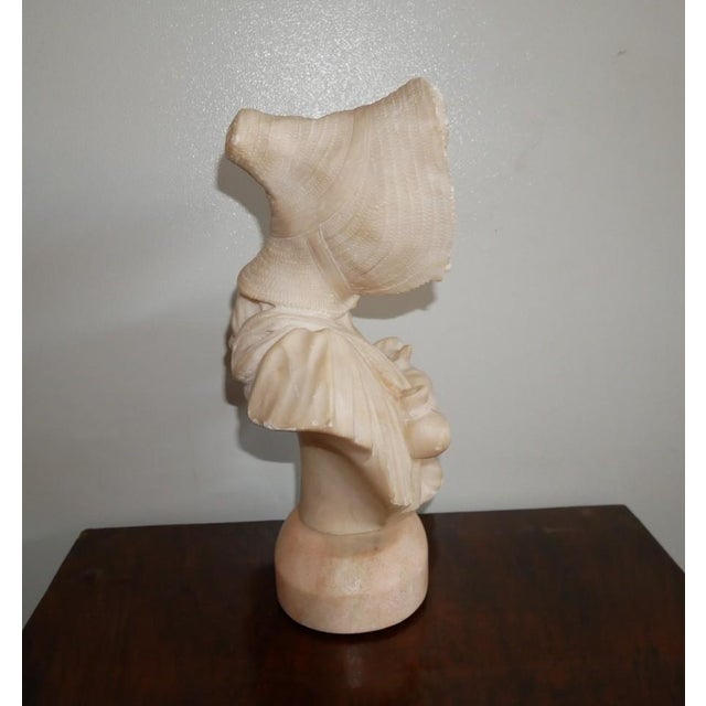 Early 20th Century Marble Bust of a Young Girl Sculpture For Sale - Image 4 of 15