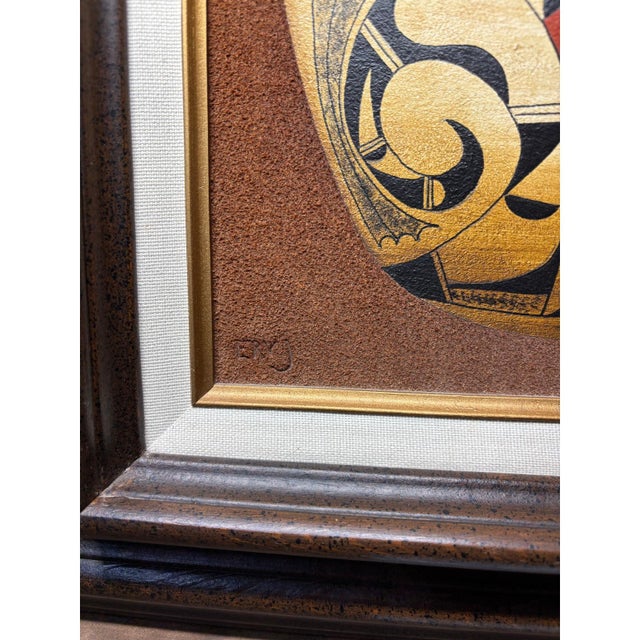 Erv Johnson Hopi Acoma Pottery Acrylic Painting Set Aztec Tribal For Sale - Image 10 of 12