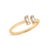 Contemporary 14K Yellow Gold Plated Sterling Silver 1/5 Cttw Baguette Diamond Open Band Ring - Size 7 For Sale - Image 3 of 6