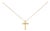 Gold Vermeil Diamond Accent Cross Pendant Necklace For Sale