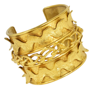 Mercedes Robirosa Gilded Baroque Cuff Bracelet with Carving