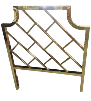Vintage Chinese Chippendale Brass Twin Size Headboard