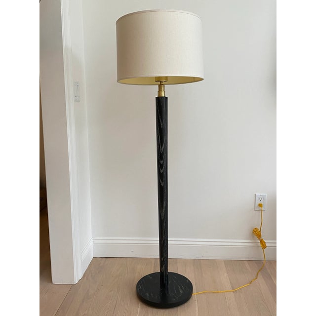1940s Mid-Century Modern Ebonized Cerused Oak Floor Lamp For Sale - Image 10 of 10