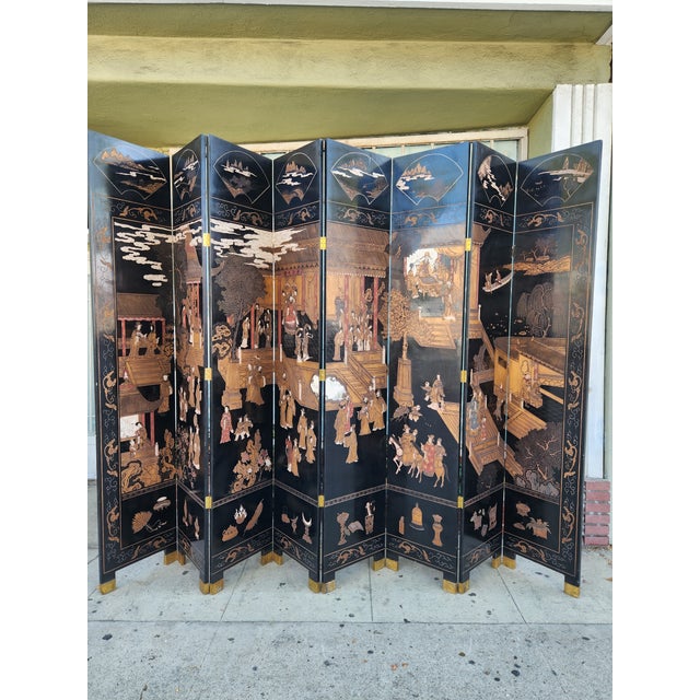 Vintage Asian Ming Style Coromandel Chinoiserie For Sale - Image 12 of 12