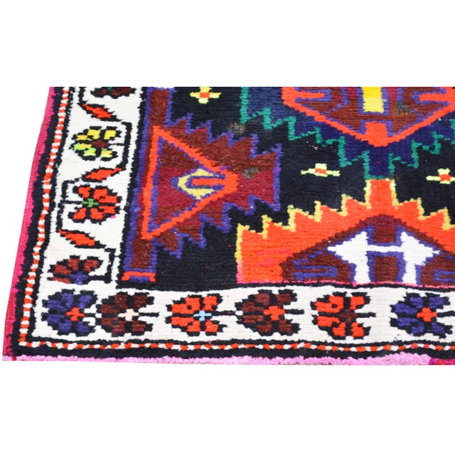 1960s Vintage Turkish Tribal Kurdish Hand Knotted Wool Rug,2'9"X11'7" For Sale - Image 5 of 6