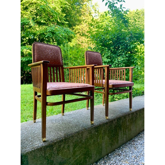 Art Nouveau Vienna Sofa and Armchairs by J.J Kohn for Jacob & Josef Kohn, 1890s, Set of 4 For Sale - Image 9 of 18