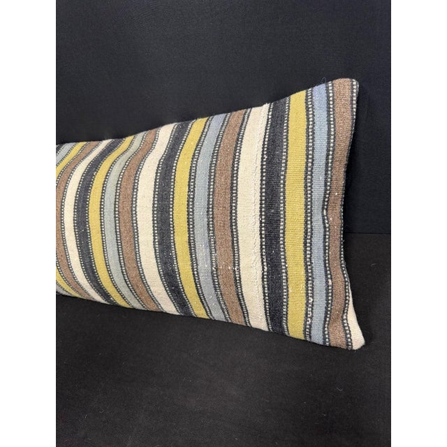 Turkish Hemp Pillow Cushion Natural Beige Brown Cushion Cover 14"x45" For Sale - Image 4 of 4