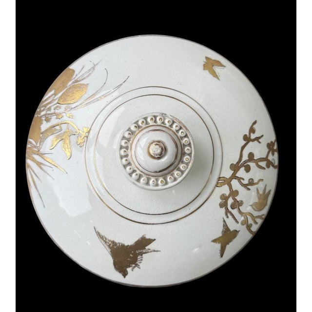19thC Chinoiserie Antique Davenport Porcelain Staffordshire Aesthetic Movement Covered Jar For Sale - Image 12 of 18