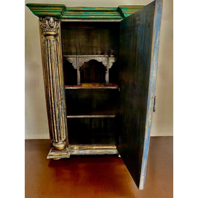 Mid 19th Century Mid 19th Century Spanish Renaissance Revival Armoire - Hand-Carved Saint Michael and Cherubs For Sale - Image 5 of 9