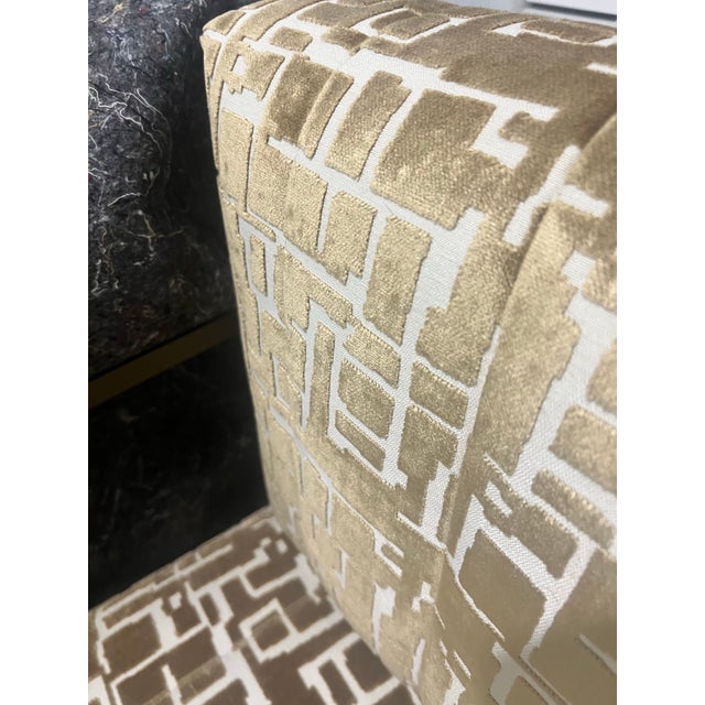 Miles Talbott Accent Chairs in Gold /Linen -Set For Sale - Image 9 of 12