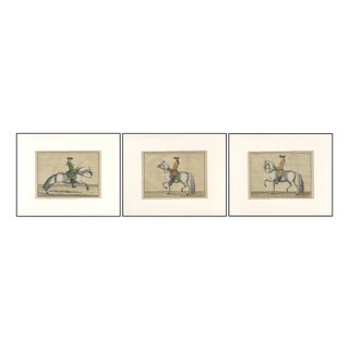 Baroque Dressage Horses Riding School of Baron Deisenberg, 1800s, Paper, Set of 3 For Sale
