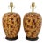 These Are a Pair of Early 21st-Century Hand-Painted Tortoiseshell-Patterned Art Ceramic Table Lamps. For Sale