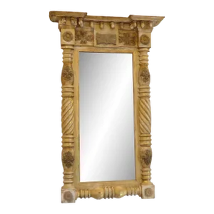 19th Century American Weathered Federal Split Rail Mirror